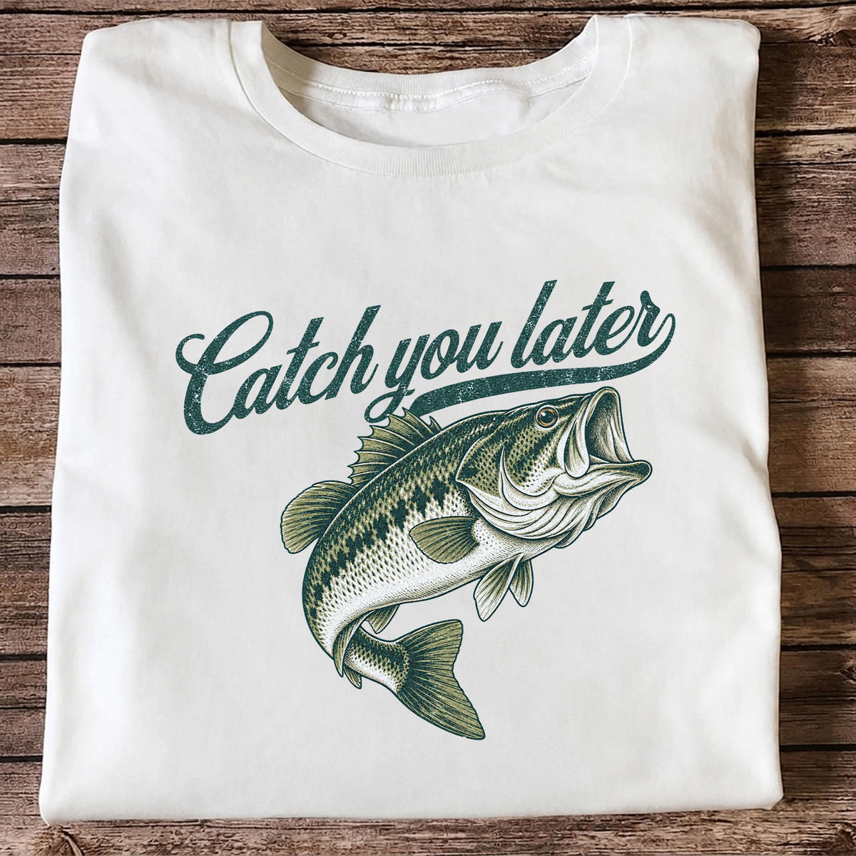 Catch You Later Largemouth Bass Funny Fishing Graphic T-Shirt