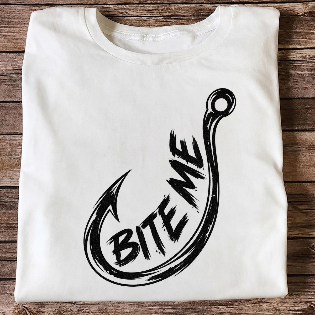Bite Me Fishing Hook Funny Angler Graphic T-Shirt