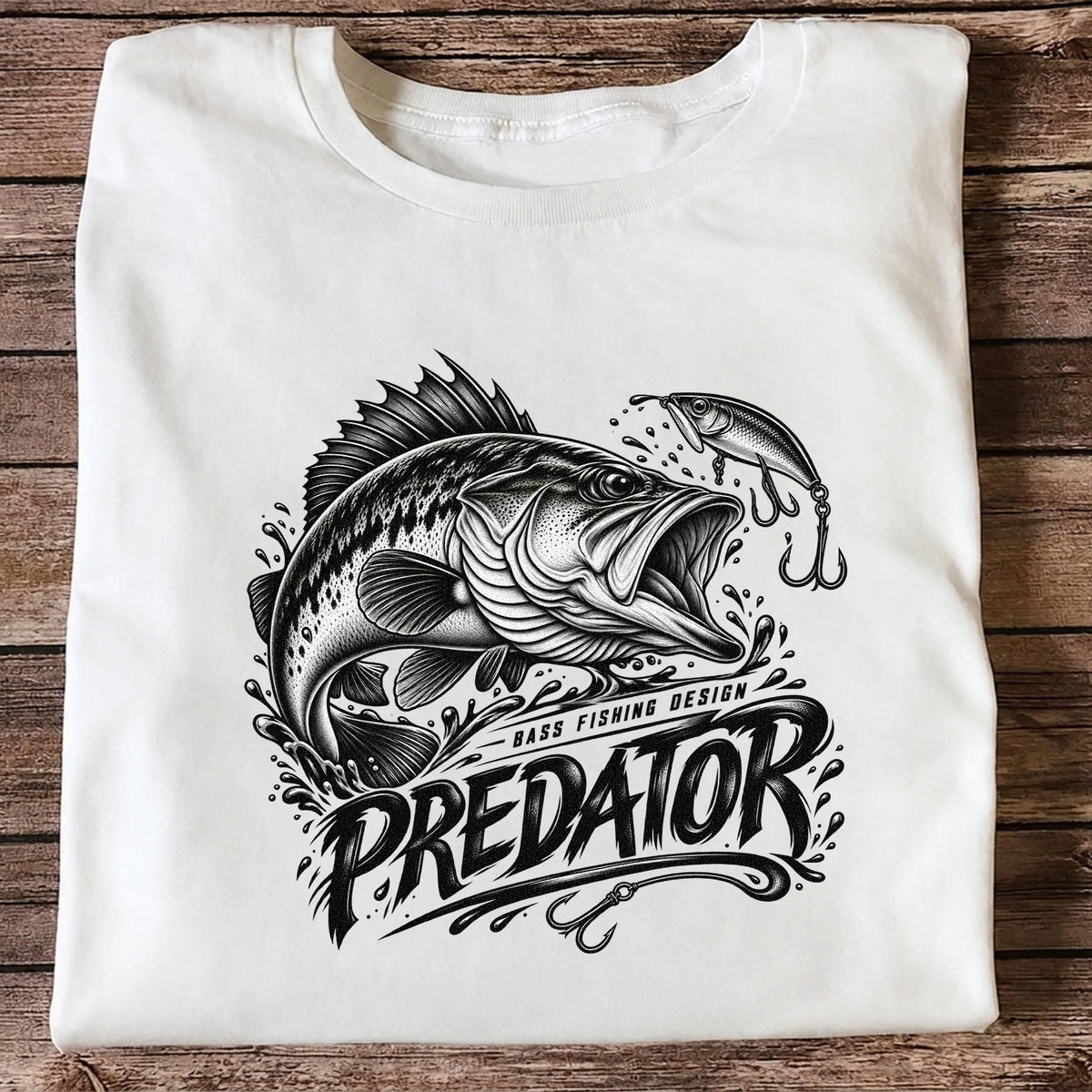 Predator Bass Fishing Design Largemouth Bass Graphic T-Shirt