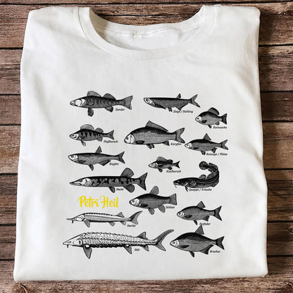 German Freshwater Fish Species Chart Fishing Graphic T-Shirt
