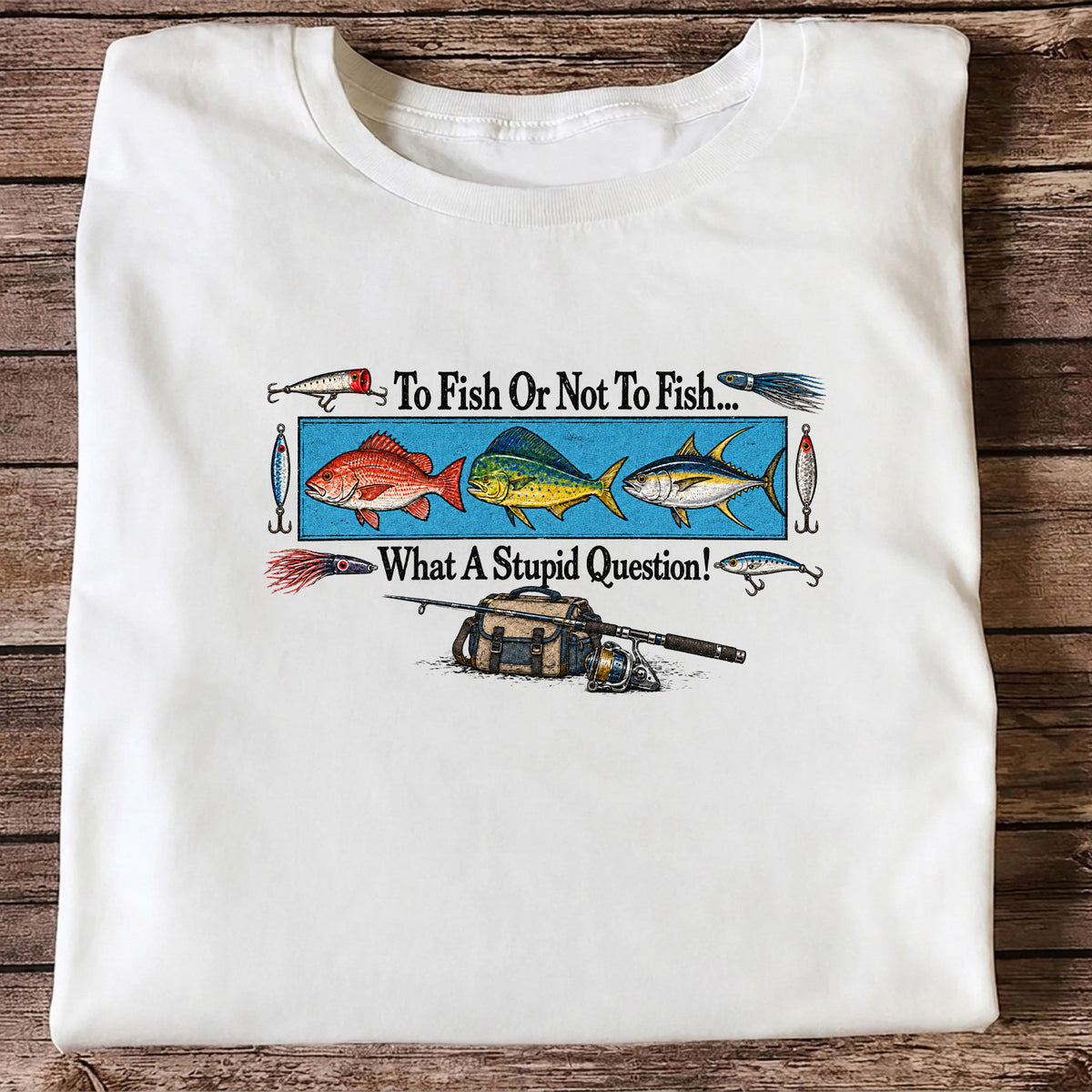 To Fish or Not to Fish... What a Stupid Question! Snapper Mahi Mahi Tuna Fishing T-Shirt