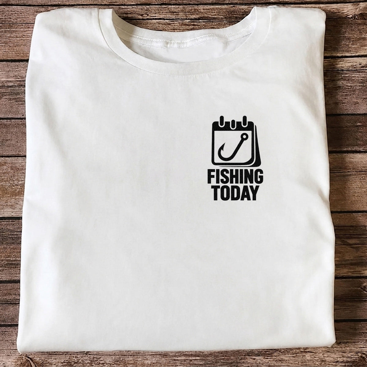 Fishing Today Calendar and Hook Minimalist Graphic T-Shirt