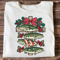 Christmas Bass Fishing Sign Holiday Graphic T-Shirt