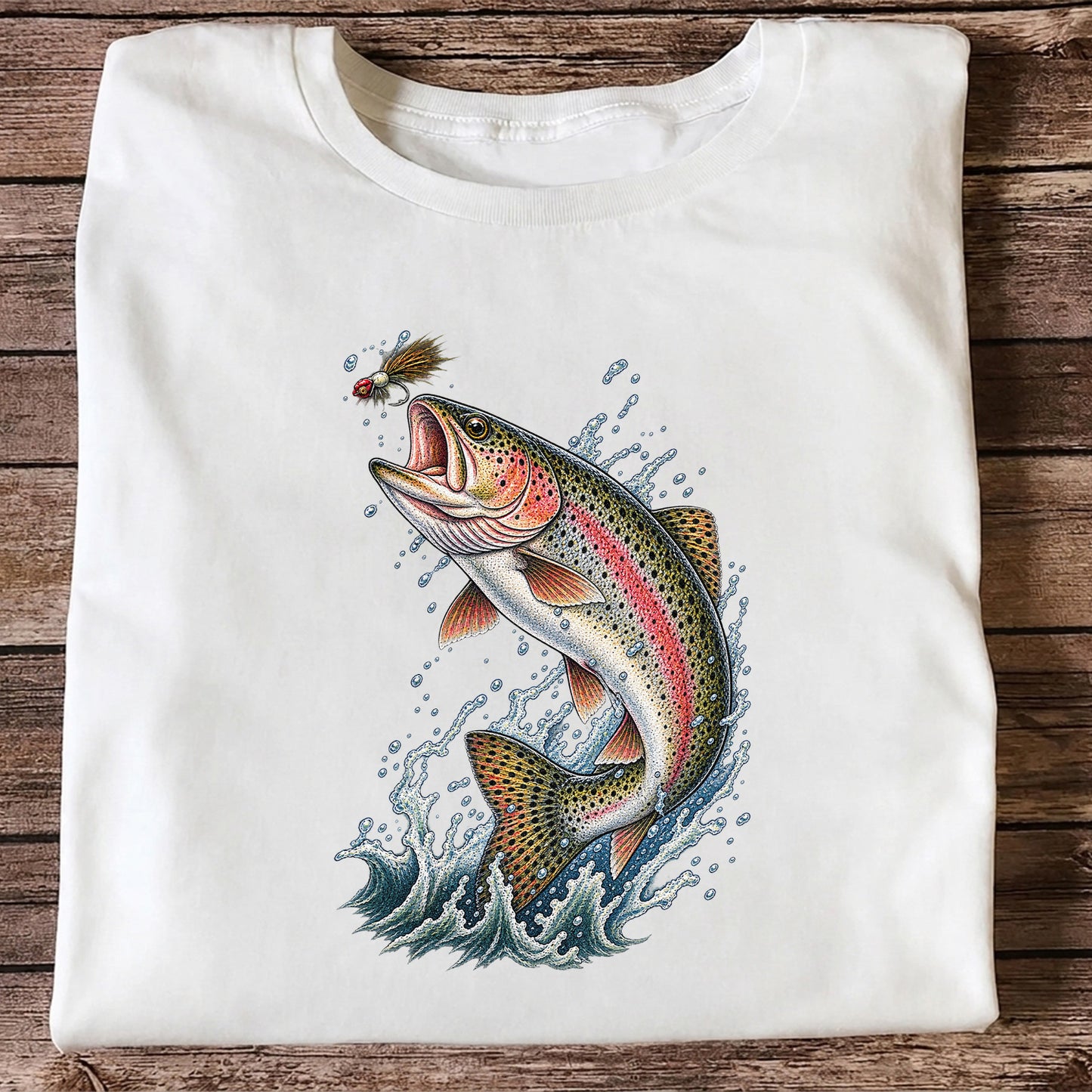 Rainbow Trout Leaping for a Fly Fishing Graphic T-Shirt