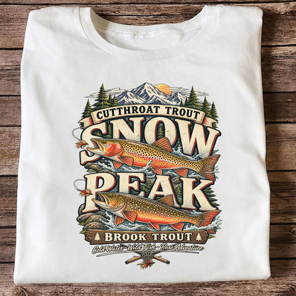 Cutthroat Trout Snow Peak Brook Trout Fishing Graphic T-Shirt