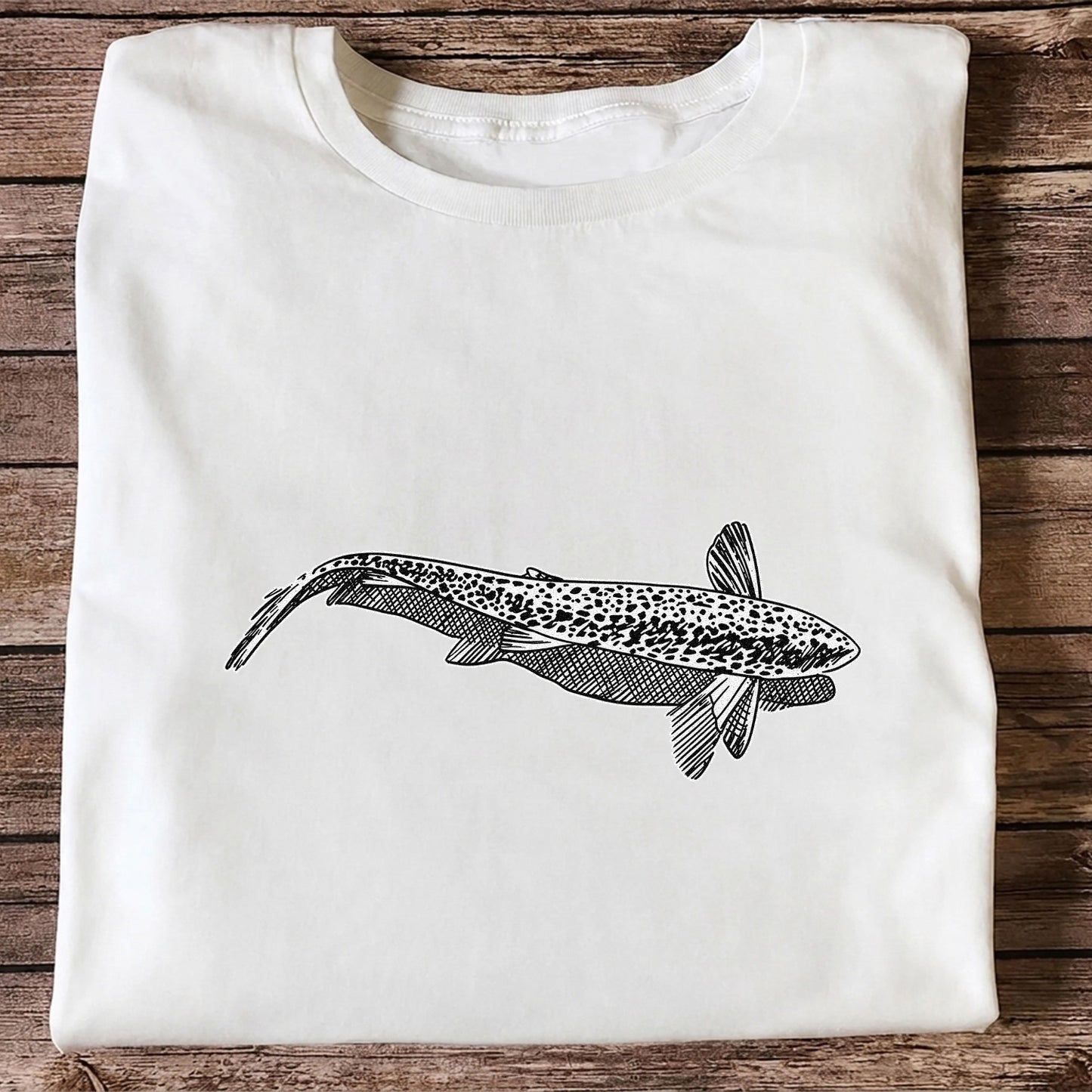 Burbot Fish Minimalist Line Art Fishing Graphic T-Shirt