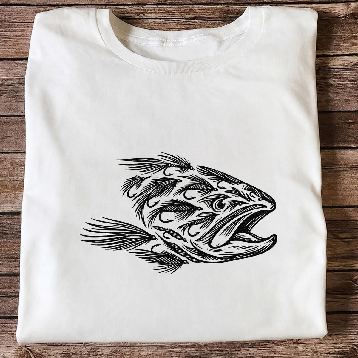 Fly Fishing Fish Design Graphic T-Shirt