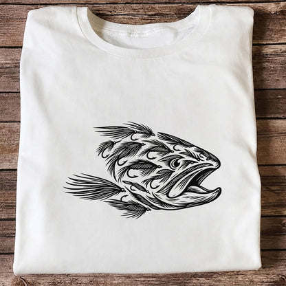 Fly Fishing Fish Design Graphic T-Shirt