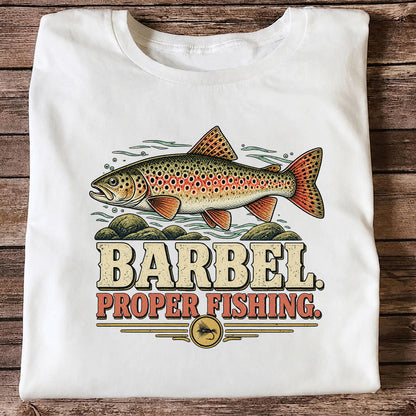 Barbel Proper Fishing Brown Trout Graphic T-Shirt