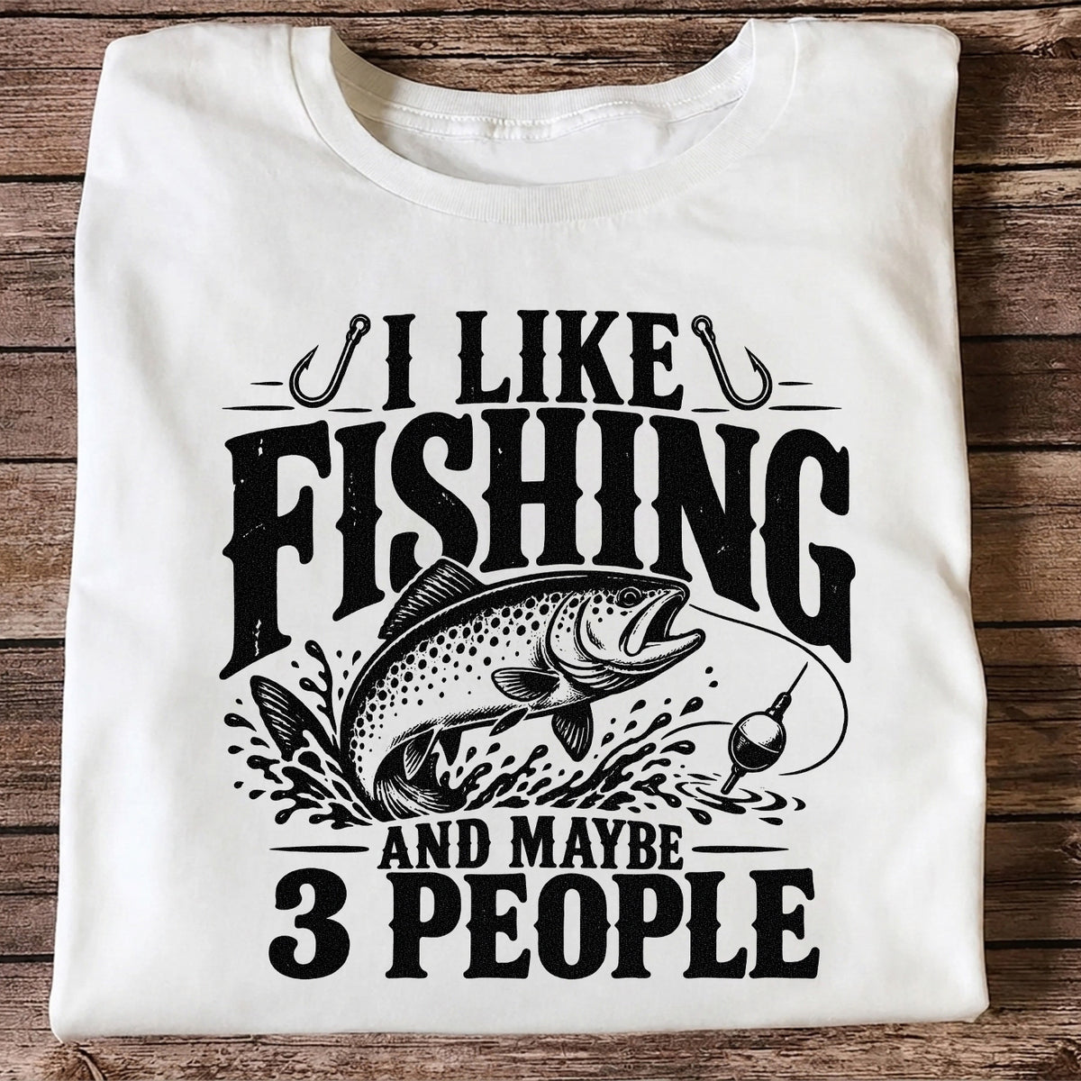 Funny Trout Fishing Three People Graphic T-Shirt