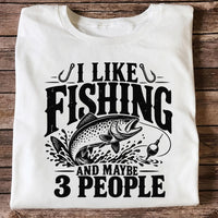 Funny Trout Fishing Three People Graphic T-Shirt
