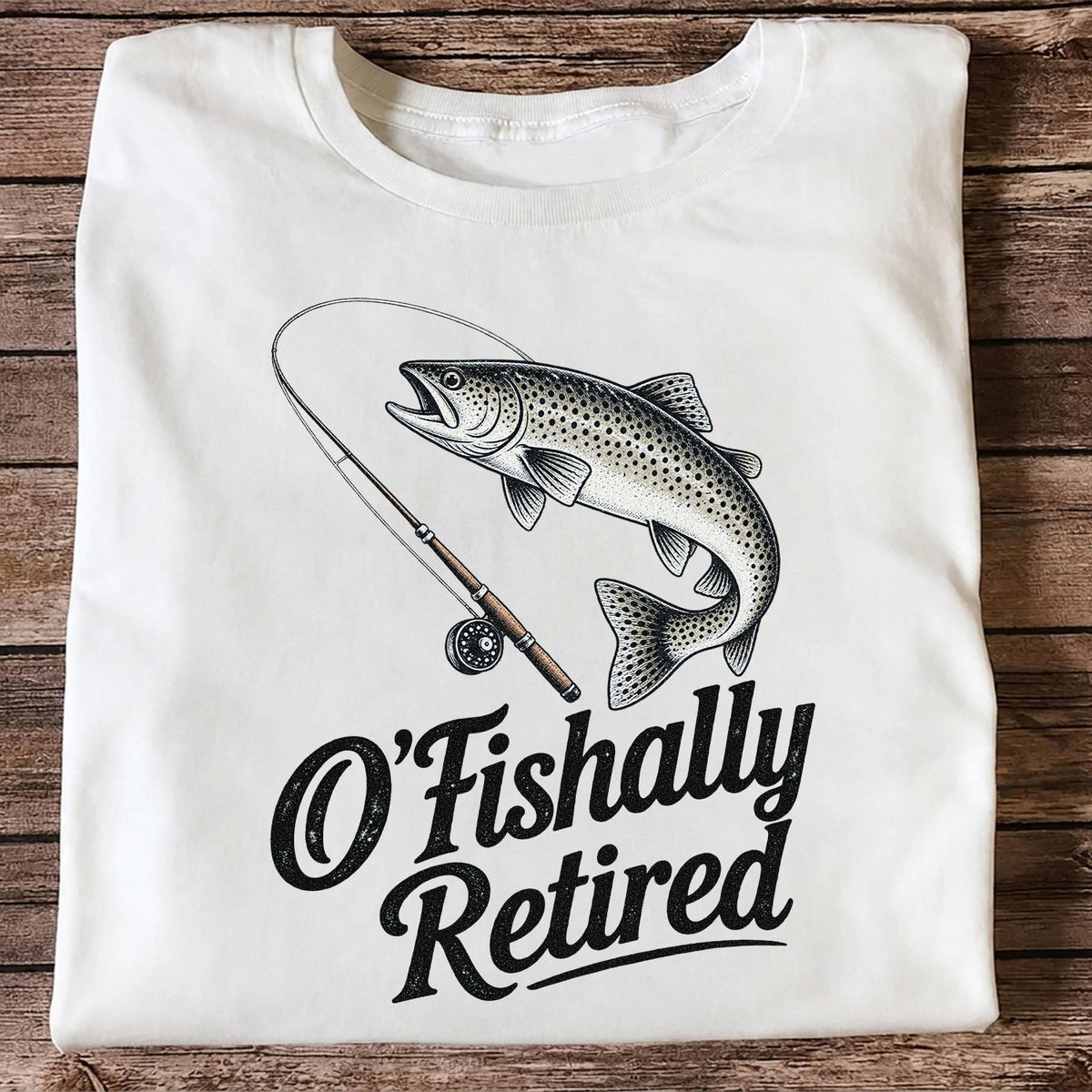 Retired Trout Fishing Rod Graphic T-Shirt