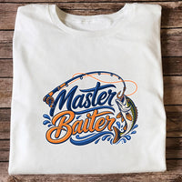 Master Baiter Funny Fishing Rod and Jumping Fish T-Shirt