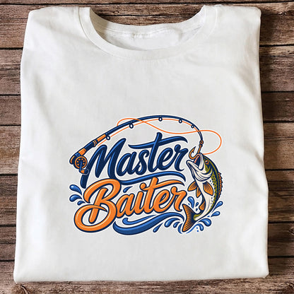 Master Baiter Funny Fishing Rod and Jumping Fish T-Shirt