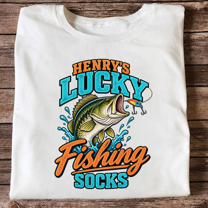 Henry's Lucky Fishing Socks Jumping Bass Graphic T-Shirt