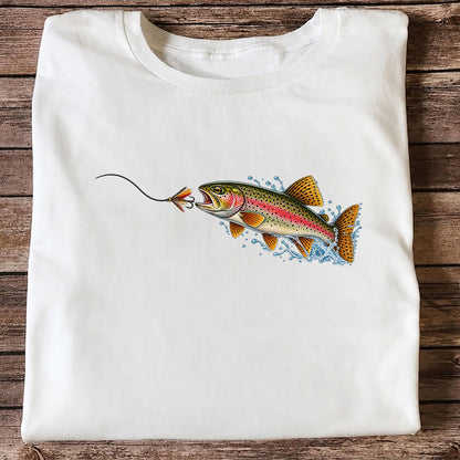 Rainbow Trout Chasing a Fly Fishing Graphic T-Shirt