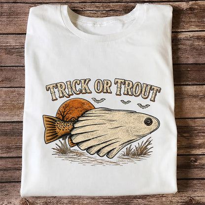 Trick or Trout Halloween Fishing T Shirt