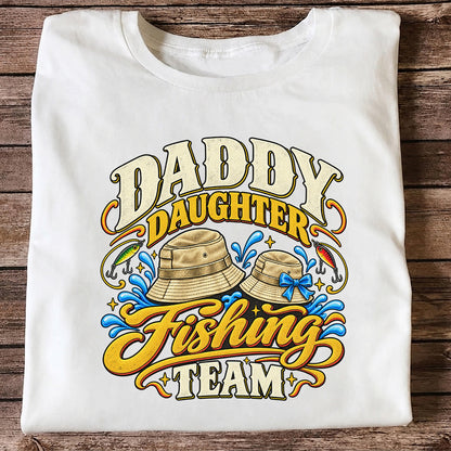 Dad Daughter Fishing Team Family Fishing Graphic T-Shirt