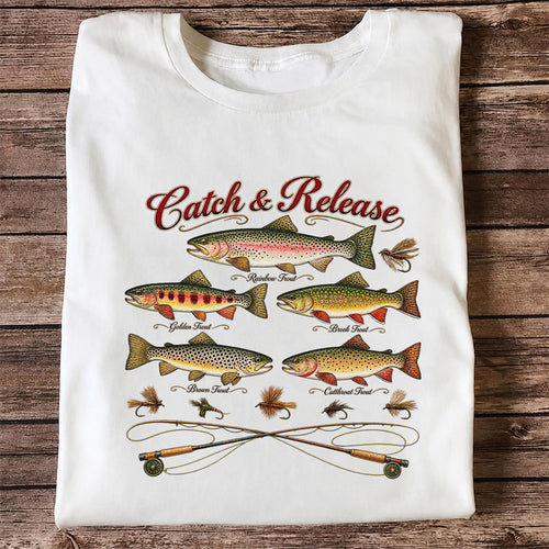 Catch & Release Trout Species Fly Fishing Graphic T-Shirt
