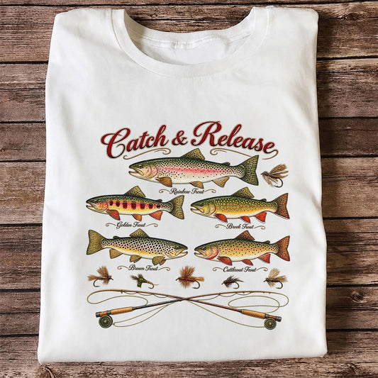 Catch & Release Trout Species Fly Fishing Graphic T-Shirt