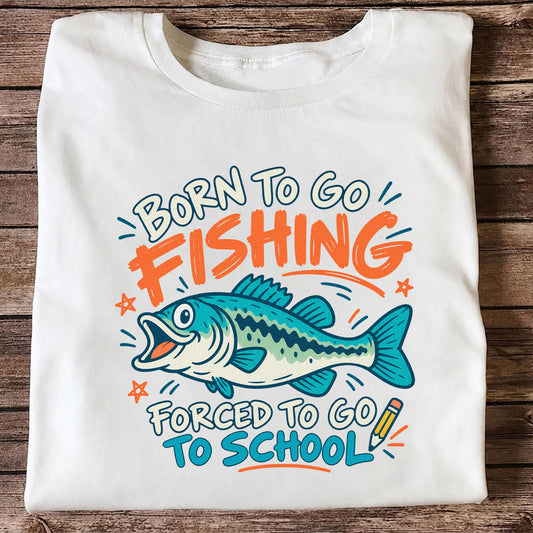 Funny Fish Fishing Graphic T-Shirt for Back to School