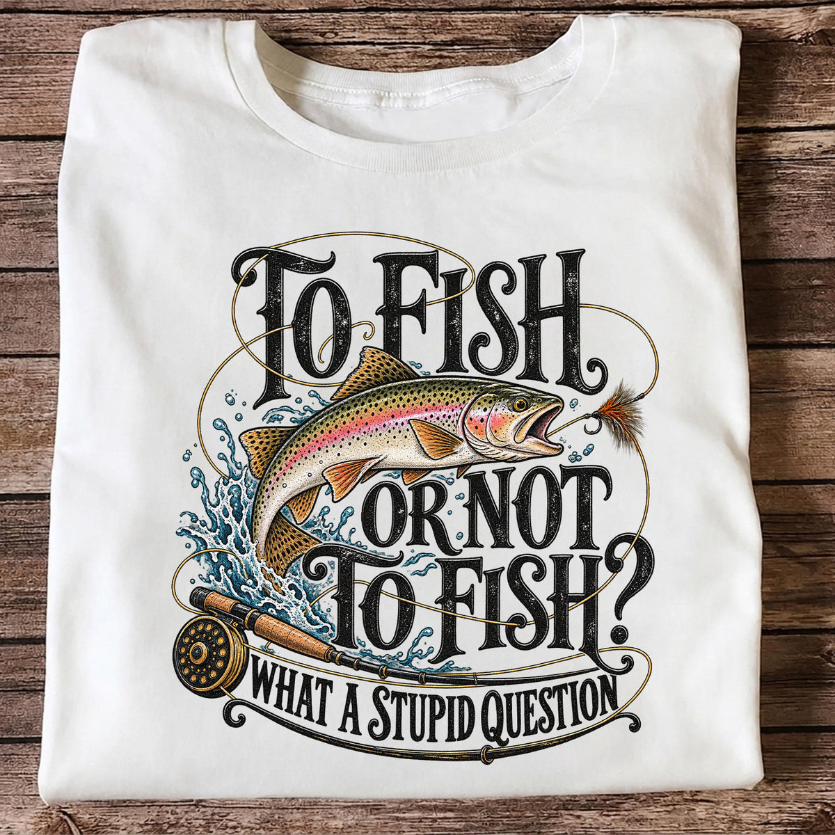 To Fish or Not to Fish What a Stupid Question Rainbow Trout T-Shirt