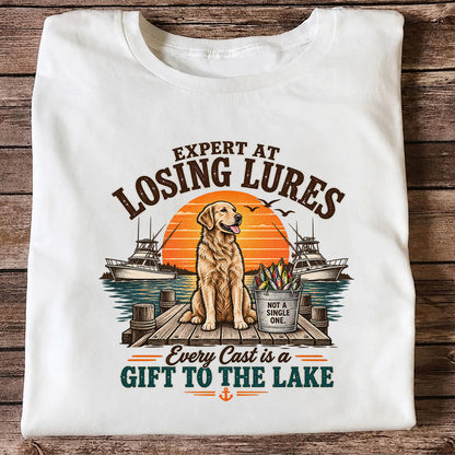 Expert at Losing Lures Golden Retriever Funny Fishing T-Shirt