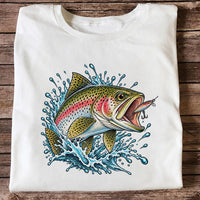 Rainbow Trout Striking a Fishing Lure Graphic T-Shirt