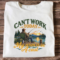 Can't Work Today My Arm Is in a Cast Fishing T-Shirt