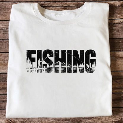 Fishing Lake Angler Vintage Graphic T-Shirt