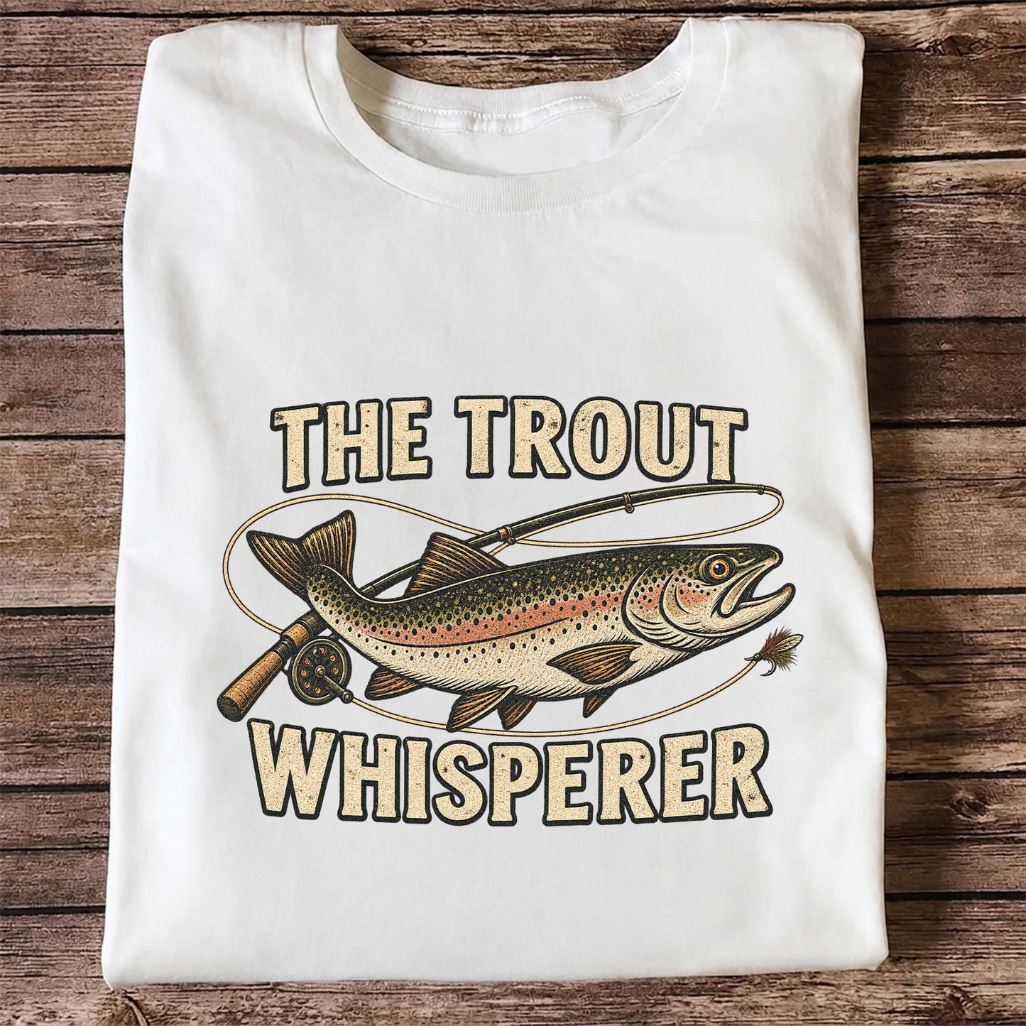 The Trout Whisperer Vintage Fly Fishing Graphic T-Shirt