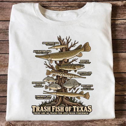 Trash Fish of Texas Gar and Freshwater Fish Graphic T-Shirt