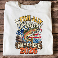 Retired Trout Fishing Patriotic Personalized Graphic T-Shirt