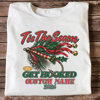 Personalized Christmas Fly Fishing Custom Name T-Shirt