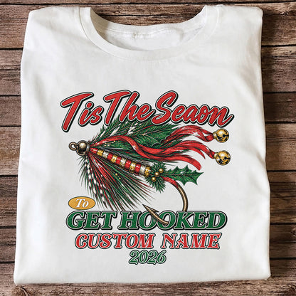 Personalized Christmas Fly Fishing Custom Name T-Shirt