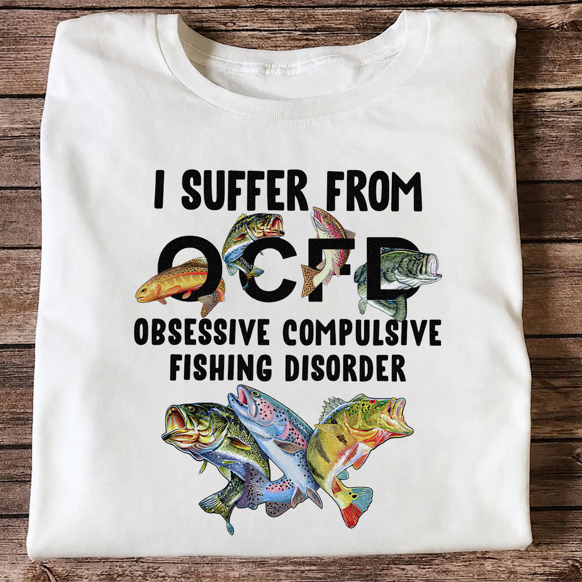 Fishing Obsession Colorful Fish Graphic T-Shirt