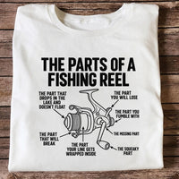 Fishing Reel Parts Diagram Humor Graphic T-Shirt