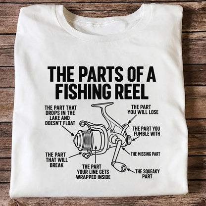 Fishing Reel Parts Diagram Humor Graphic T-Shirt