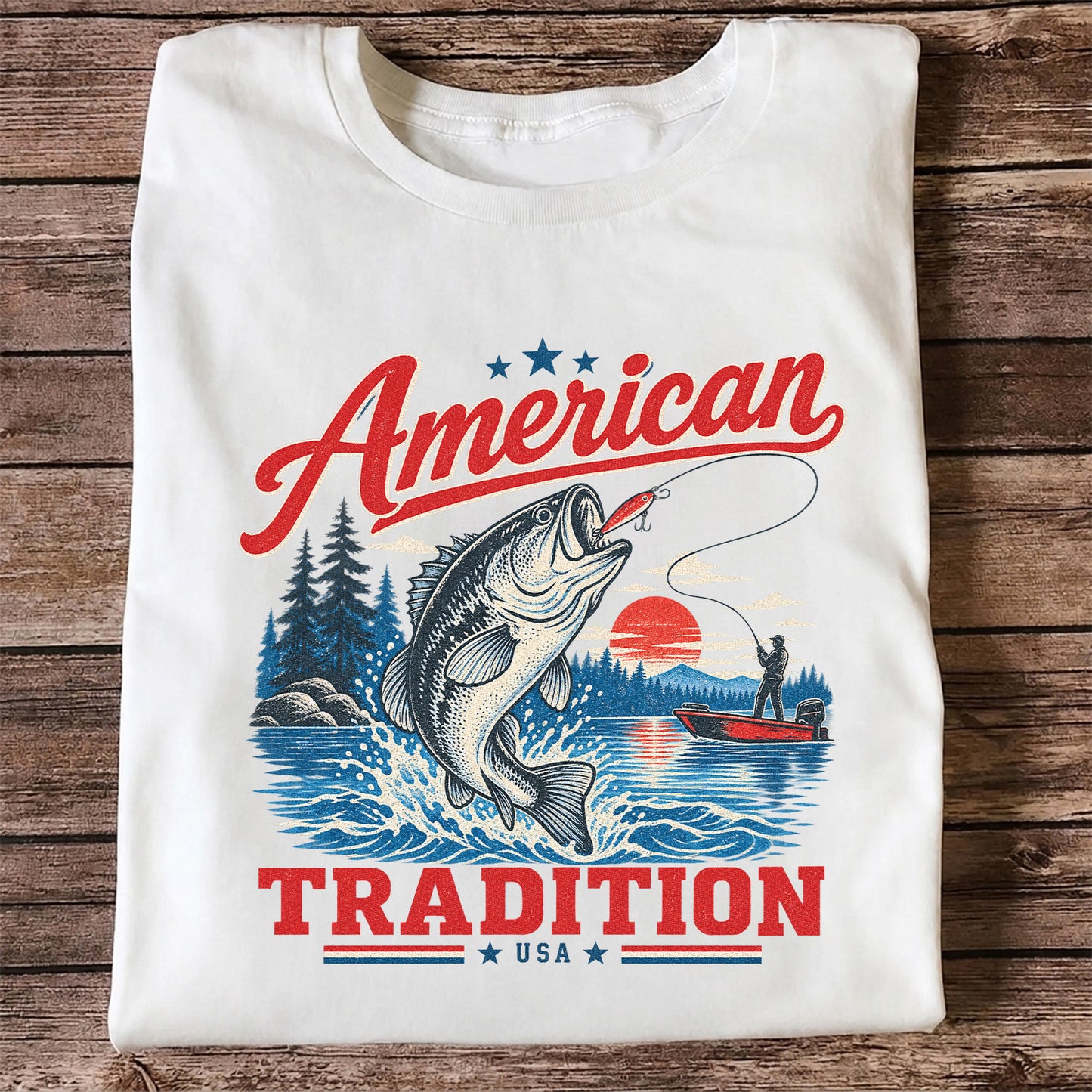 American Tradition Bass Fishing Graphic T-Shirt