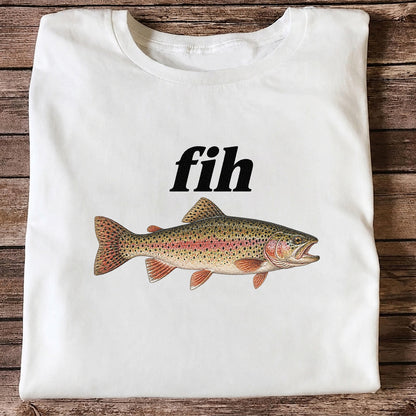 Fih Rainbow Trout Minimalist Fishing Graphic T-Shirt