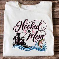 Hooked on Mom Rainbow Trout Family Fishing T-Shirt