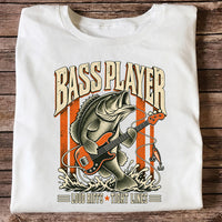 Bass Playing Guitar Vintage Fishing Graphic T-Shirt