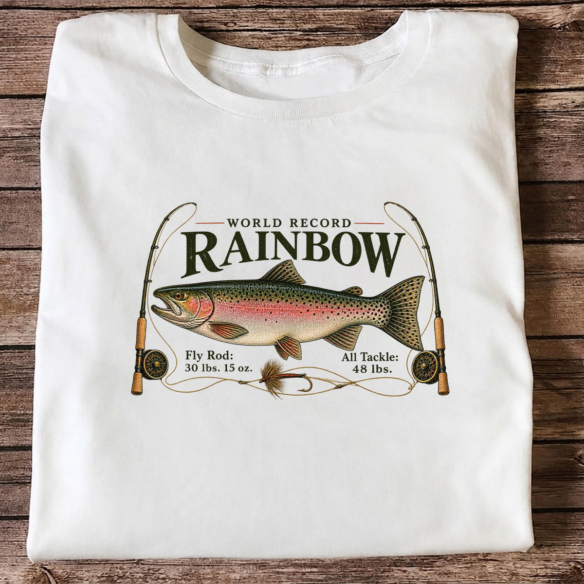 World Record Rainbow Trout Fly Fishing Graphic T-Shirt