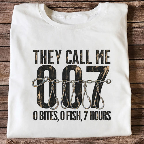 Zero Bites Fishing Hook Funny Graphic T-Shirt