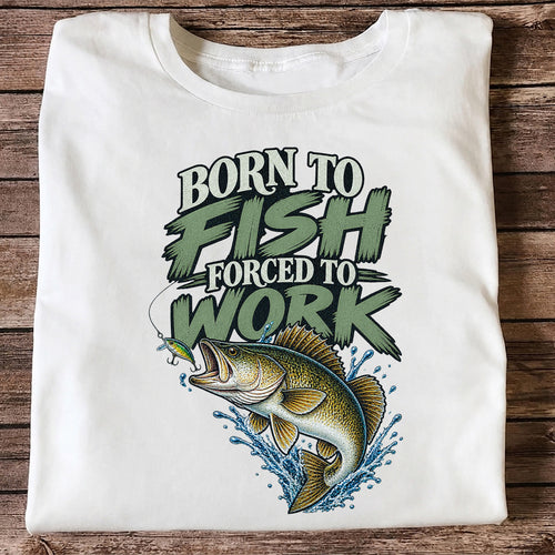 Born to Fish Forced to Work Bass Fishing T-Shirt