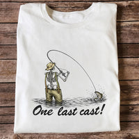 One Last Cast Skeleton Angler Fishing Graphic T-Shirt