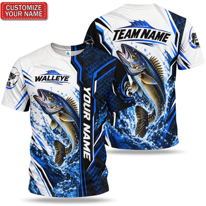 Personalized Walleye Fishing Graphic T-Shirt