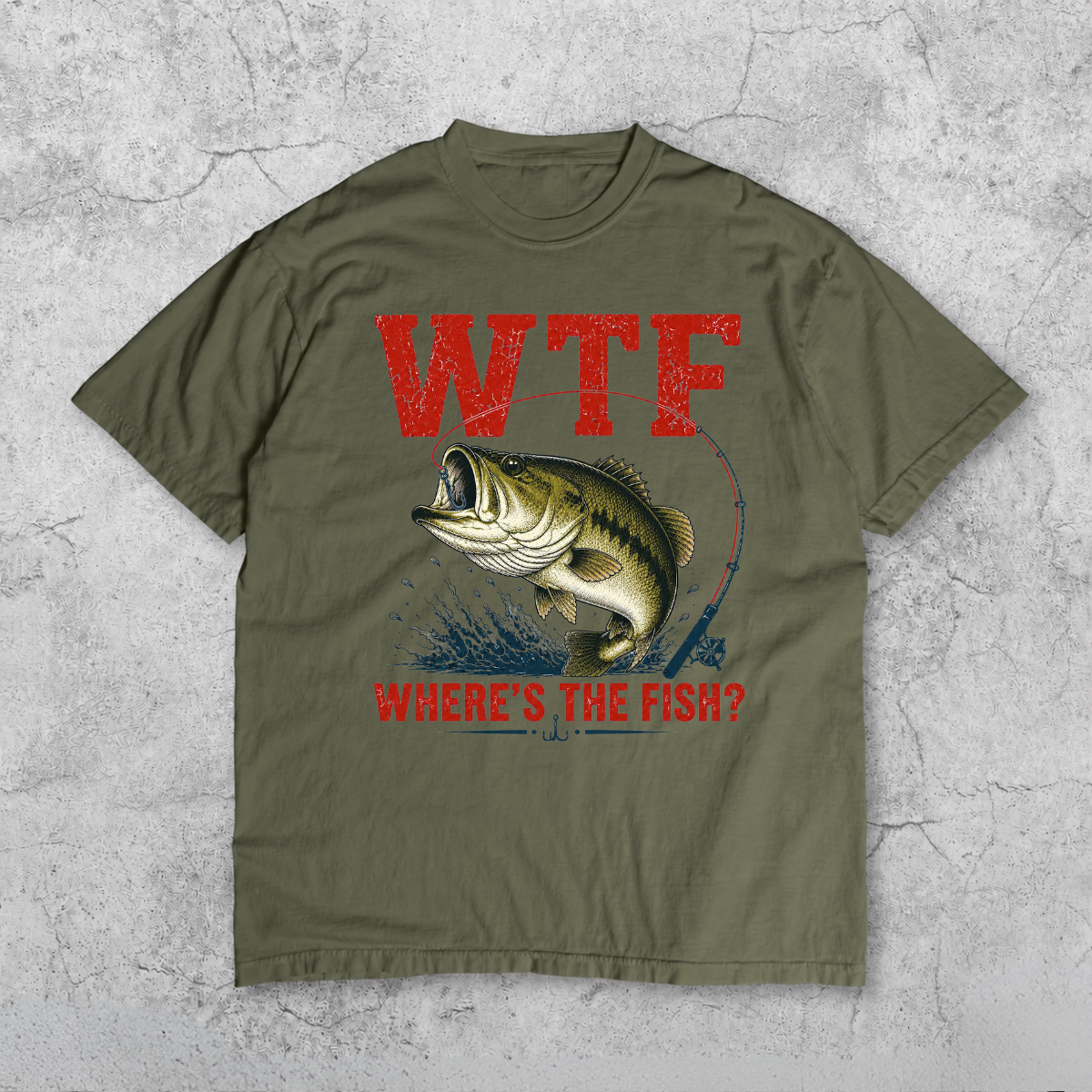 WTF Where’s The Fish Shirt, Largemouth Bass Fishing Tee