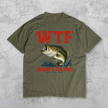 WTF Where’s The Fish Shirt, Largemouth Bass Fishing Tee