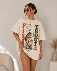 Retro Trout Fishing Graphic Tee